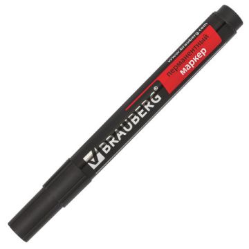 Маркер перманентный черный 3мм круглый наконечник Contract BRAUBERG 1/12/1152