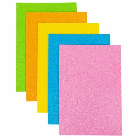 Пористая резина/фоамиран А4, 2 мм ОСТРОВ СОКРОВИЩ 5 л, 5 цв, иридисцентные цвета, блестки, 660077