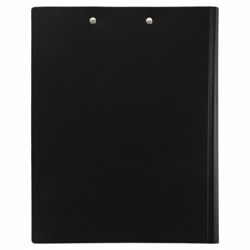 Папка-планшет STAFF А4 с прижимом и крышкой пластик черная 0,5мм 1/20 (клиент)
