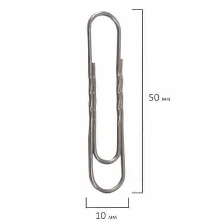 Скрепки 50мм 50шт металл гофрированные ОФИСНАЯ ПЛАНЕТА 1/12