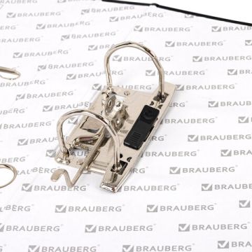 Папка-регистратор А4 50мм BRAUBERG с покрытием из пластика черная с уголком 1/25