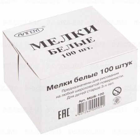 Мелки школьные белые Алгем+ 100/800