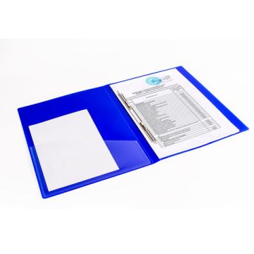 Папка скоросшиватель пруж внутр карман синяя до 100л 0,7мм BRAUBERG NEON 1/30 (клиент)