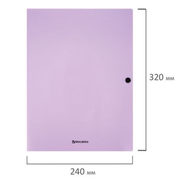 Папка-конверт А4 с кнопкой 600мкм 3 клапана ассорти BRAUBERG Pastel 1/8/96