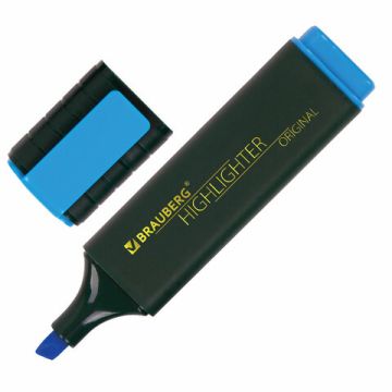 Текстмаркер голубой 1-5 мм скошенный наконечник BRAUBERG ORIGINAL 1/12/576 (Клиент)