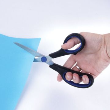 Ножницы 190мм метал черно-синие вставки европодвес Soft Grip Brauberg 1/12