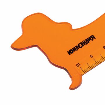 Линейка 10см пластиковая фигурная ЮНЛАНДИЯ Такса 1/24/960 (Клиент)