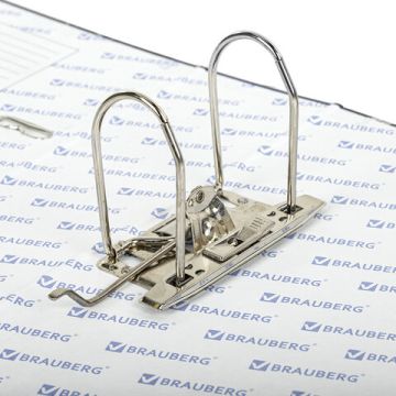 Папка-регистратор А4 90мм BRAUBERG с мраморным покрытием черная 1/12 (Клиент)