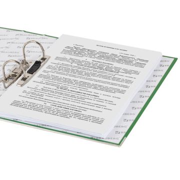 Папка-регистратор А4 50мм BRAUBERG прочная с уголком зеленая покр пластик 1/5 (Клиент)