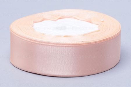 Лента атласная 25мм 25м персиковая 5/5