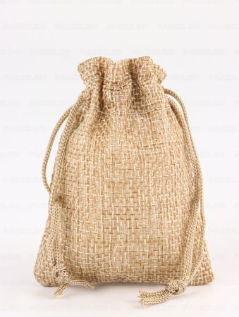 Подарочный мешок холщевый 7х9см серый 1/10/4000