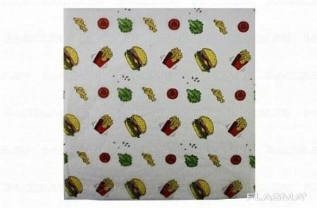 Бумага оберточная жиростойкая (305х305) с печатью 500/3000