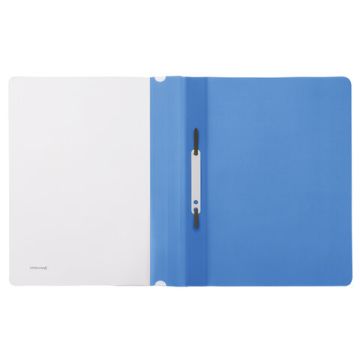 Папка скоросшиватель с прозр верхн лист BRAUBERG А4 голубой 1/25