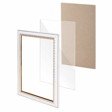 Фоторамка BRAUBERG 21х30см пластик белый с двойной позолотой стекло 1/24 (Клиент)