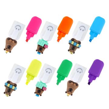 Набор текстовыделителей с топперами Капибары 6шт неон линия 1-4мм 1/12 (Под заказ)