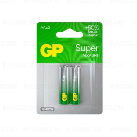 Элемент питания alkaline GP Super АА (LR6 15А) (2шт) 1/10/80