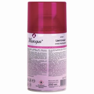 Картридж аэрозольный 250мл МЕЛОДИЯ Цветочный для автом освеж универ сух расп 1/6 (клиент)