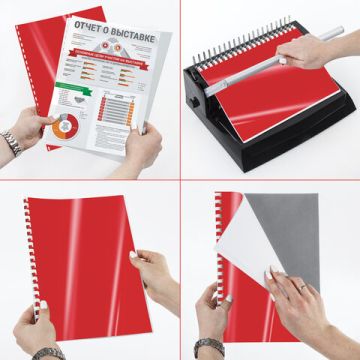 Обложки для переплета А4 100шт 300мкм красные BRAUBERG 1/5 (клиент)