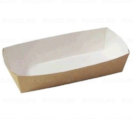 Лоток бумажный крафт 165х70х40мм для хотдога жиростойкий 50/800