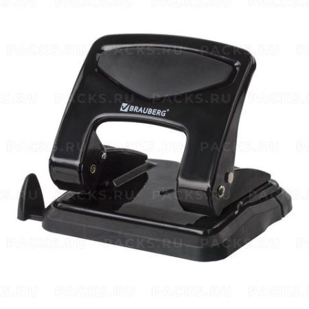 Дырокол на 35листов металлический черный BRAUBERG 1/48