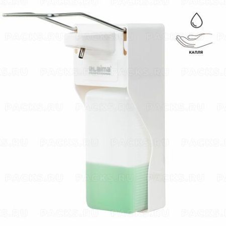 Диспенсер для антисептика и жидкого мыла 1л локтевой с еврофлаконом LAIMA 1/20 