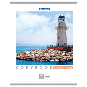 Тетрадь 96л А5 клетка обложка картон КАНИКУЛЫ BRAUBERG 5/50