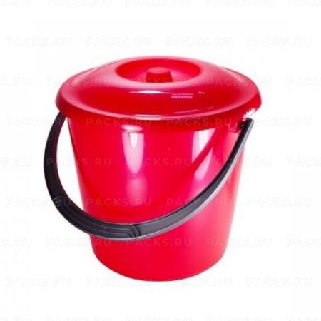 Ведро 5л с крышкой красное СОЛО Мартика 