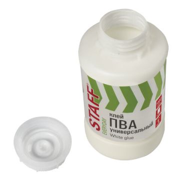 Клей ПВА 1кг универсальный бумага картон дерево STAFF 1/8