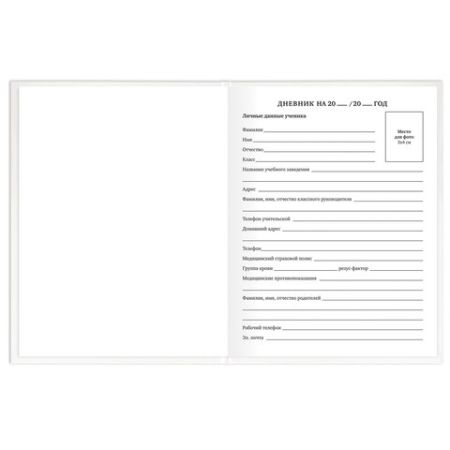 Дневник 1-11кл 40л (твердый) матовая ламинация Белый 1/28
