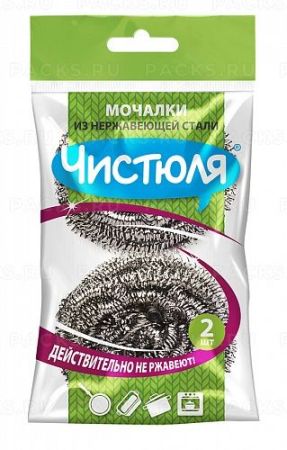 Мочалка для посуды стружка (2шт) Чистюля 1/40