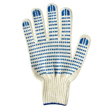 Перчатки ПВХ 5-нитка 10класс точка белые 10/300