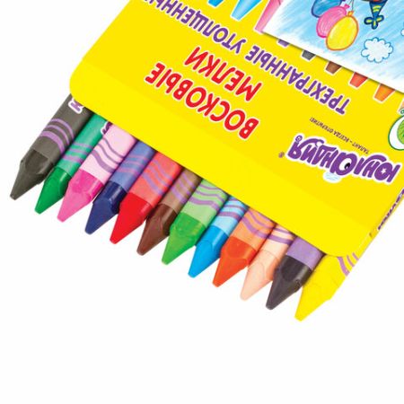 Восковые мелки трехгранные утолщенные ЮНЛАНДИЯ 