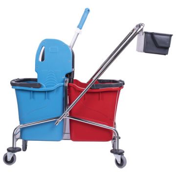 Тележка уборочная 2 съемных ведра 25 мех. отжим, корзина BRABIX 1/1 (клиент)
