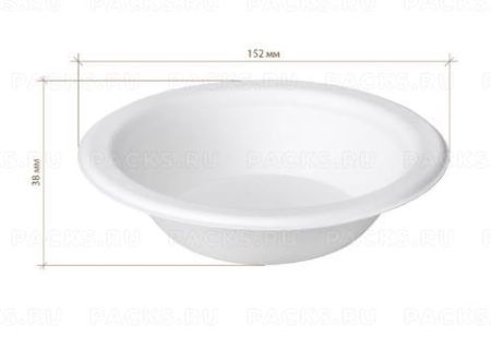 Тарелка ЭКО 0,350л миска суповая целлюлоза 50/1000 