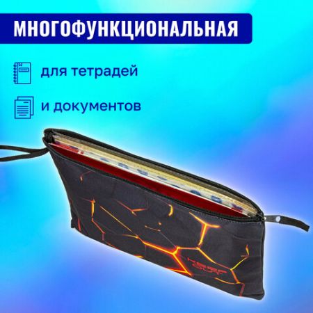 Папка для тетрадей А4 1отд полиэстер на молнии с ручкой Keep out BRAUBERG 1/12