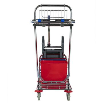 Тележка уборочная BRABIX 2 съемных ведра 15л мех. отжим корзина держатель для мешка  поддон (клиент)