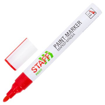 Маркер-краска лаковый красный 2-4мм нитро-основа STAFF PROFIT 1/12