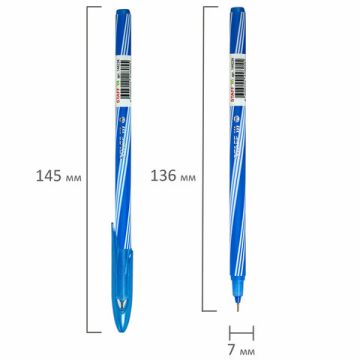 Ручка шариковая синяя игольчатый узел0,6мм линия 0,3мм STAFF CANDY NEON 1/50