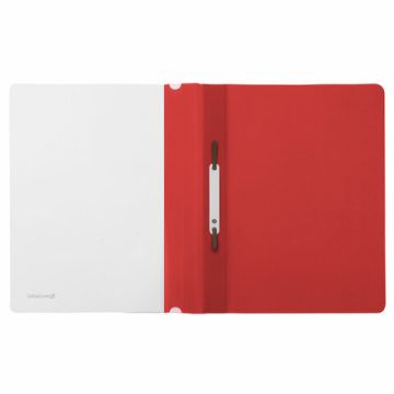 Папка скоросшиватель с прозр верхн лист BRAUBERG А4 красный 1/25/400
