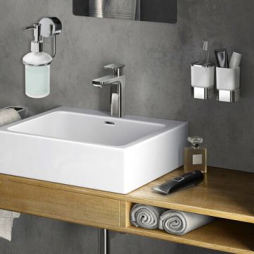 Диспенсер (дозатор) для жидкого мыла LAIMA сталь/стекло 300мл 1/6 (Клиент)