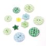 Пуговицы декоративные ОТТЕНКИ ЗЕЛЕНОГО, пластик, 52шт., ассорти, ОСТРОВ СОКРОВИЩ (вывод)