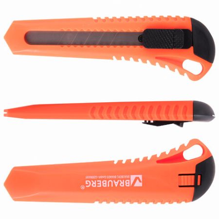 Нож канцелярский 18мм универсальный фиксатор европодвес Brauberg 1/