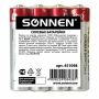 Элемент питания SONNEN AAA (LR03) КОМПЛЕКТ 4шт солевые в пленке 1/6/300 nelK (клиент)