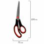 Ножницы набор 5шт (140,170,190,220,240мм) метал черно-красные вставки европодвес Brauberg 1/12 (Клие