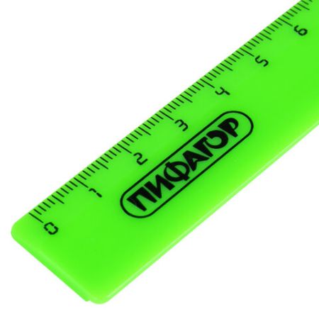 Линейка пластик 16 см ПИФАГОР, непрозрачная, неоновая, ассорти, 210603