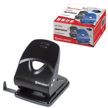 Дырокол на 35листов металлический большой ассорти синий/черный Partner Brauberg 1/2 (Клиент)