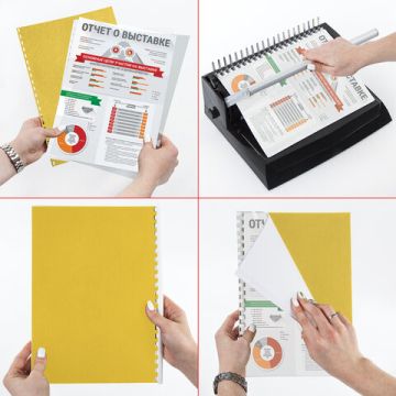 Обложки для переплета А4 100шт 230 г/м2 тиснение под кожу желтые BRAUBERG 1/10 (клиент)