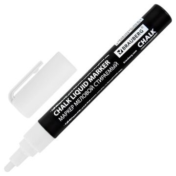 Маркер меловой белый 3мм стираемый BRAUBERG CHALK 1/10 (Клиент)