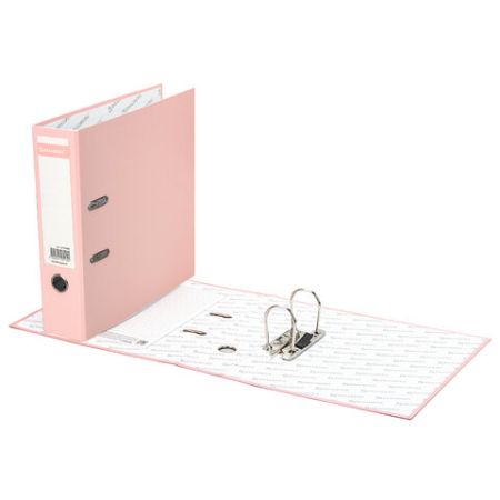 Папка-регистратор А4 75мм BRAUBERG ламинированная персиковая 1/20 (Клиент)