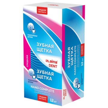 Зубная щетка Nano Complete средняя жесткость цвет ассорти LAIMA DENT 1/12
